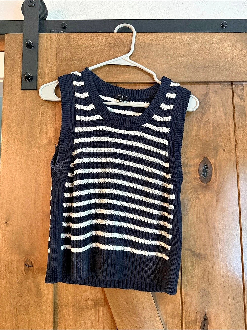 Talbots Striped Knit striped Sweater vest